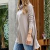 Other * | Promo 42Pops Ash Mocha Cowl Neck Long-Sleeve Hi-Low Top Women