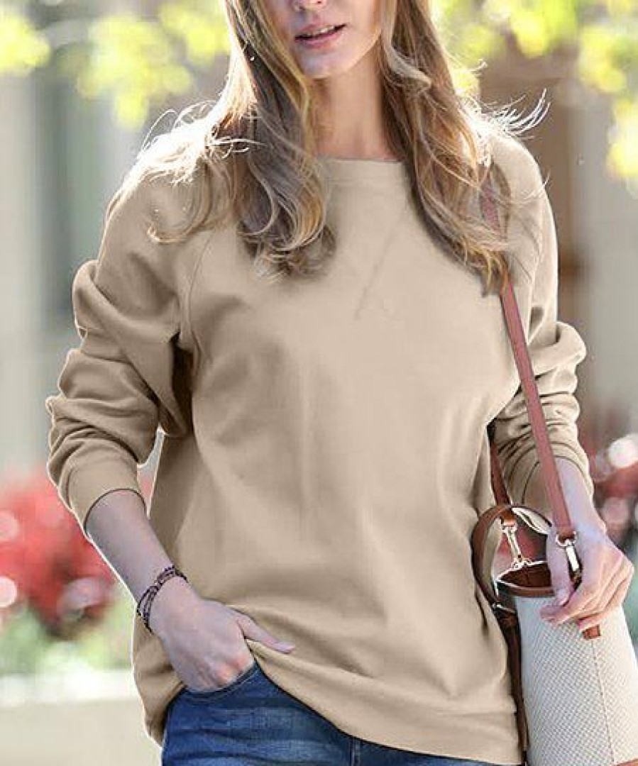 Women * | Promo 42Pops Ash Mocha Crewneck Sweatshirt Women