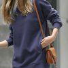 Women * | Cheap 42Pops Navy V-Neck Pocket Sweatshirt Tunic Women