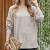 Women * | Cheapest 42Pops Heather Cocoa Melange Drop-Shoulder Crewneck Sweater Women