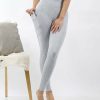 Women * | Top 10 42Pops Heather Gray Wide-Waistband Leggings Women