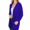 Women * | Best Sale 42Pops Bright Blue Wrap Cocoon Cardigan Women