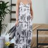 Women * | Flash Sale 42Pops Gray Tie-Dye V-Neck Camisole Maxi Dress Women