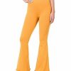 Women * | Discount 42Pops Golden Mustard Raw-Edge Flare Yoga Pants Women