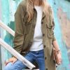 Women * | Coupon 42Pops Dark Olive Melange Pocket Shacket Women