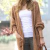 Women * | Best Pirce 42Pops Deep Camel Popcorn Pocket Open Cardigan Women