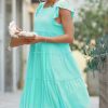 Women * | Promo 42Pops Mint Ruffle-Sleeve Tiered Shift Dress Women