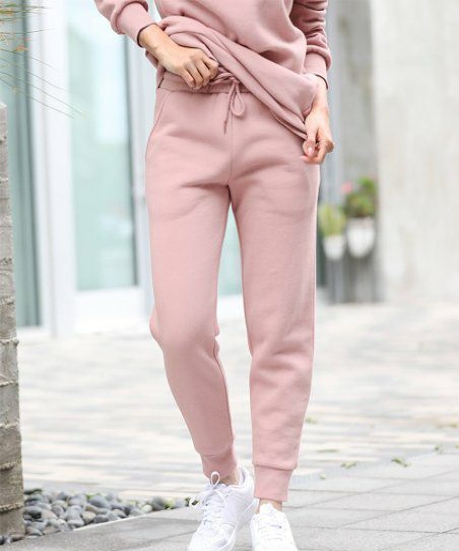 Women * | New 42Pops Cream Mauve Tie-Waist Pocket Joggers Women