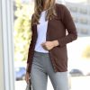 Women * | Discount 42Pops Brown Ribbed Snap Cardigan Women