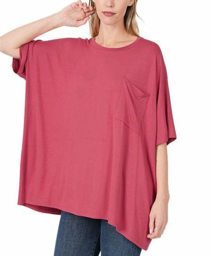 Women * | Outlet 42Pops Rose Oversize Box Tee Women