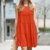 Women * | New 42Pops Copper Tiered Sleeveless Shift Dress Women