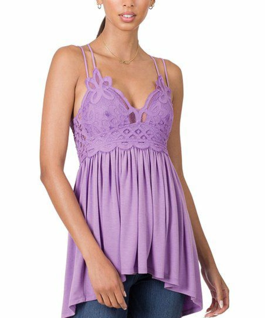 Women * | Budget 42Pops Lavender Lace Adjustable Camisole Women