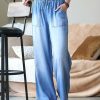 Women * | Best Pirce 42Pops Medium Chambray Drawstring Pocket Wide-Leg Jeans Women