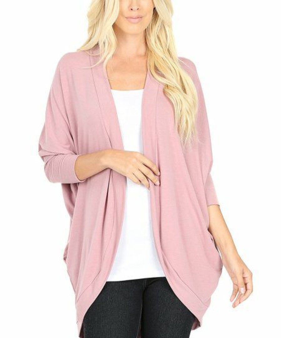 Women * | Flash Sale 42Pops Light Rose Cocoon Open Cardigan Women