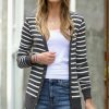 Women * | Flash Sale 42Pops Charcoal & Ivory Stripe Snap-Front Cardigan Women