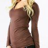 Other * | Cheapest 42Pops Brown V-Neck Top Women