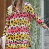 Other * | Deals 42Pops Coral & Mustard Ombre Leopard Jacquard V-Neck Long-Sleeve Tunic Women