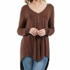 Other * | Top 10 42Pops Americano V-Neck Long-Sleeve Dolphin-Hem Top Women