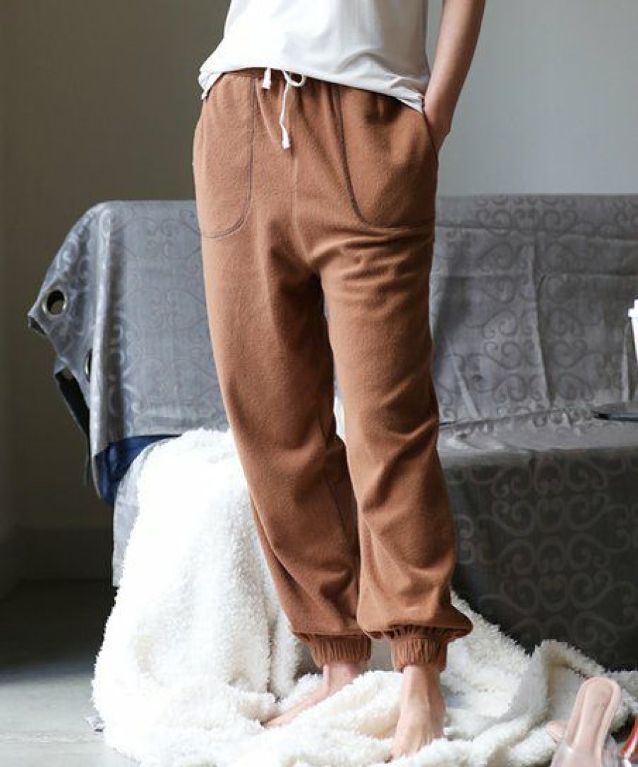 Women * | Best Reviews Of 42Pops Dark Camel Pocket High-Waist Joggers Women