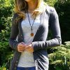 Women * | Best Deal 42Pops Charcoal Ribbed Snap-Button Cardigan Women