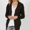 Women * | Flash Sale 42Pops Dark Olive Button-Accent Ribbed-Cuff Cardigan Women