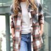 Women * | Budget 42Pops Rust & Olive Mixed-Plaid Pocket Oversize Shacket Women