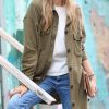 Women * | Flash Sale 42Pops Dark Olive Melange Pocket Oversize Shacket Women