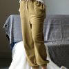 Women * | Promo 42Pops Dusty Olive Towel Stitched Pocket High-Waist Joggers Women