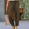 Women * | Promo 42Pops Mocha Corduroy Pocket Pants Women