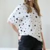 Other * | Top 10 42Pops Bone & Black Star Round Neck Tee Women