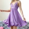 Women * | Cheap 42Pops Lavender Crochet Lace Tiered Cami Asymmetric Dress Women