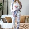 Women * | Buy 42Pops Blue & White Tie-Dye Raglan-Sleeve Pullover & Joggers Women