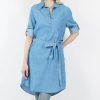 Women * | Top 10 42Pops Denim Chambray Tie-Waist Tunic Women