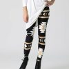 Women * | New 42Pops Black & Gold Geometric Leggings Women