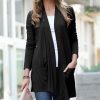 Women * | Cheap 42Pops Black Slouchy Pocket Open Cardigan Women