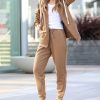 Women * | Wholesale 42Pops Deep Camel Pocket Zip-Up Hoodie & Pocket Joggers Women