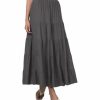 Women * | New 42Pops Ash Gray Tiered Maxi Skirt Women