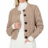 Women * | Discount 42Pops Ash Mocha Knit Button Cardigan Women