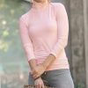 Women * | Best Pirce 42Pops Ash Blush Fitted Turtleneck Top Women