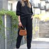 Women * | Best Reviews Of 42Pops Black Crewneck Sweatshirt & Drawstring Pocket Joggers Women