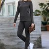 Women * | Cheapest 42Pops Charcoal Crewneck Long-Sleeve Top & Leggings Women