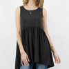 Women * | Brand New 42Pops Black Sleeveless Empire Waist Tunic Women