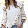 Women * | Best Pirce 42Pops Latte Ruffle Long Puff-Sleeve Top Women