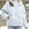 Women * | Promo 42Pops Bone Sherpa Half-Zip Pocket Pullover Women