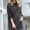 Women * | Budget 42Pops Ash Gray Side-Drawstring Pocket Longline Hoodie Women