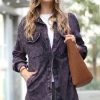 Women * | Outlet 42Pops Blackberry Mineral-Wash Pocket Shacket Women