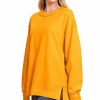 Women * | Outlet 42Pops Yellow Gold Exposed-Seam Crewneck Long-Sleeve Hi-Low Sweatshirt Women