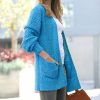 Women * | Coupon 42Pops Deep Sky Popcorn Pocket Open Cardigan Women