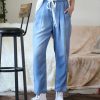 Women * | Top 10 42Pops Medium Chambray Drawstring Paper Bag Pants Women