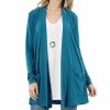 Women * | Flash Sale 42Pops Teal Slouchy Pocket Open Cardigan Women